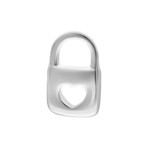 Accessorio Push Fit Lock Argento con motivo a cuore su sfondo bianco