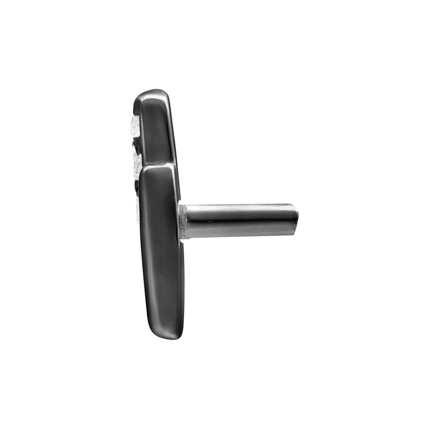 Cristallo Nero Push Fit con pietre chiare su sfondo bianco