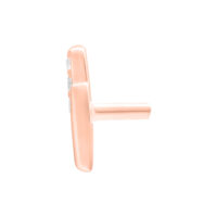 Rosé goldener Push Fit Aufsatz mit Kristallen auf weißem Hintergrund