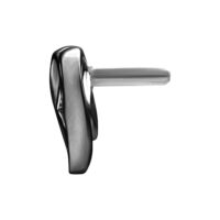 Accessorio Nero Push Fit con cristallo chiaro su sfondo bianco