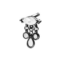 Attacco Push Fit nero con pendenti cristallo chiaro su sfondo bianco