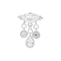 Inserto Bella Push Fit argento con cristalli chiari su sfondo bianco