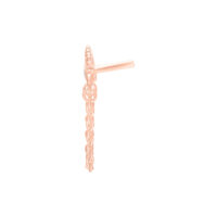 Attacco Push Fit oro rosa con pietra cristallo chiaro su sfondo bianco