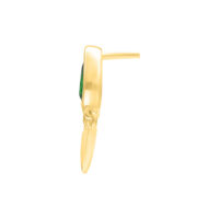Punta Push Fit dorata con cristallo verde Punta Push Fit dorata con cristallo verde di lato su sfondo chiaro