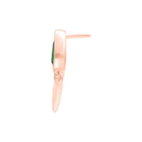 Attachment Push Fit in oro rosa con cristallo verde, vista laterale