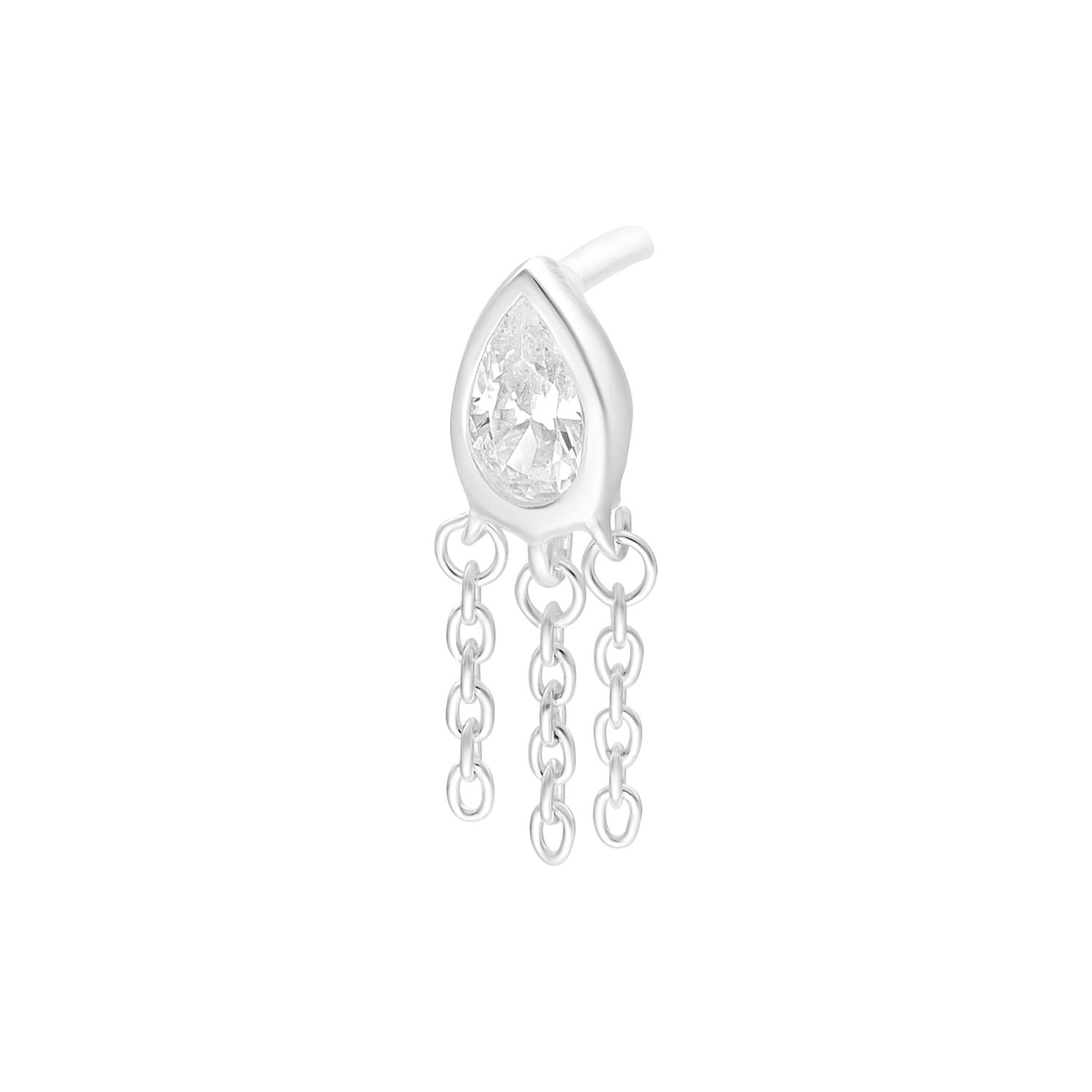 Argento Push Fit con cristallo chiaro e dettagli a catena