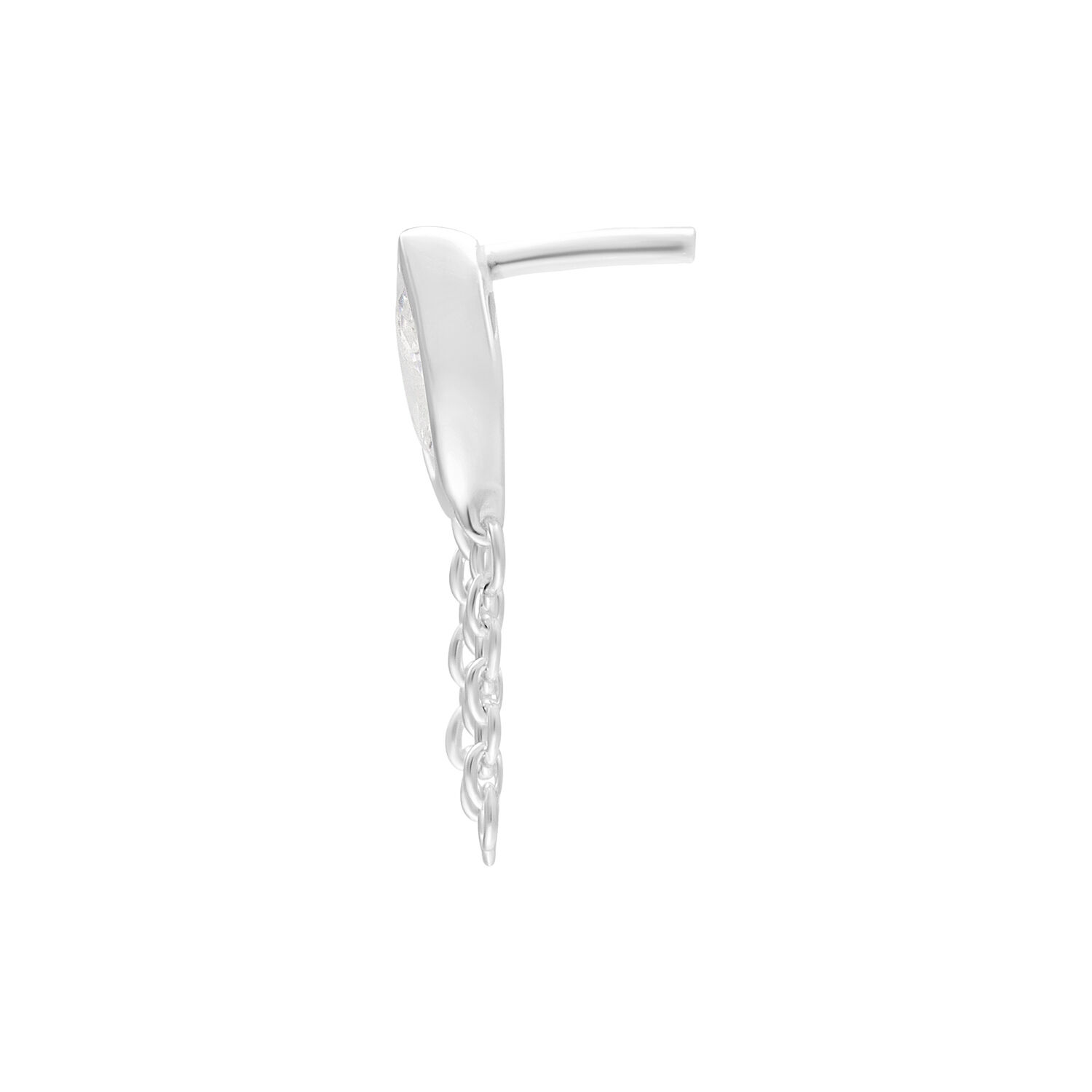 Argento Push Fit Linda Accessorio con cristalli chiari e catena