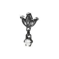 Punta Lotus nera per Push Fit con cristallo chiaro su sfondo bianco