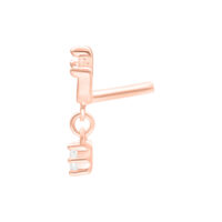 Attacco Push Fit Lotus in oro rosa con cristalli chiari su sfondo bianco