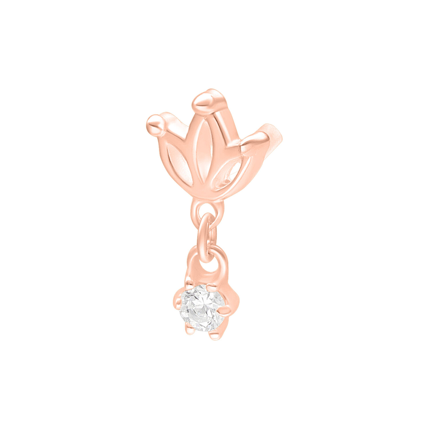 Push Fit Lotus in rosé gold con cristallo chiaro, su sfondo bianco