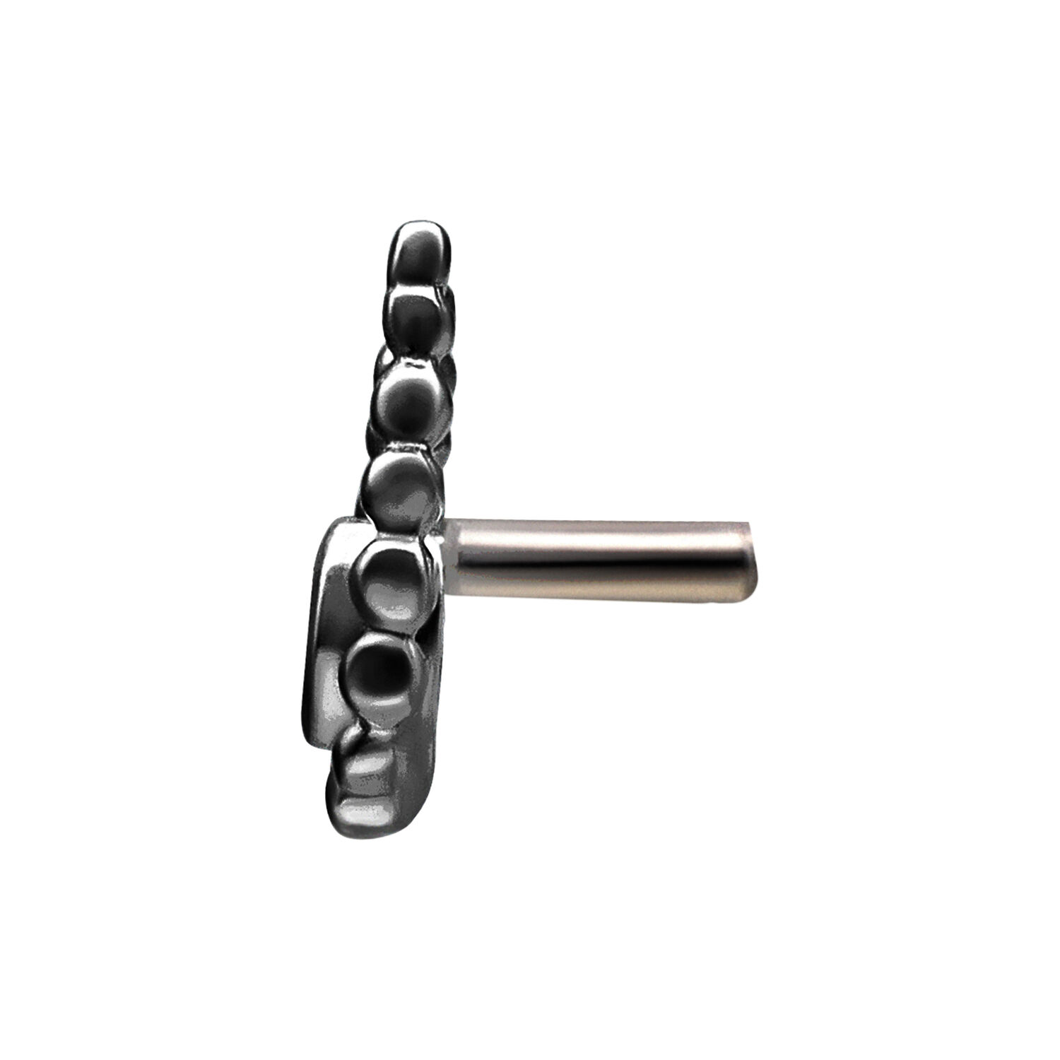 Inserto Nero Push Fit Bead Drop in argento su sfondo bianco