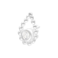 Inserto Push Fit Argento con cristalli chiari su sfondo bianco
