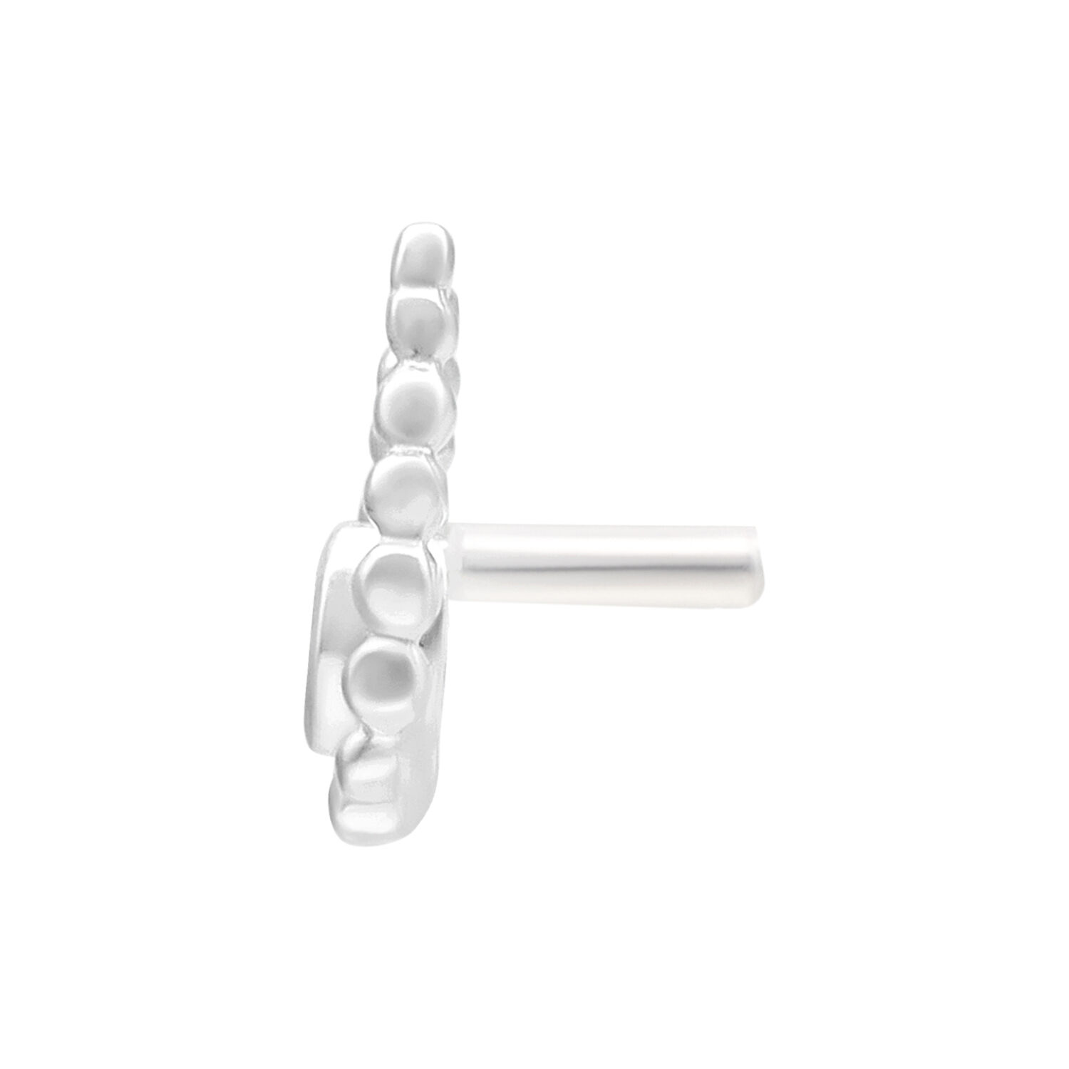 Inserto Push Fit Bead Drop argento su sfondo bianco