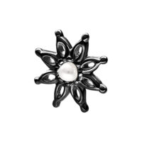 Bloom nero Push Fit con decorazione di perle su sfondo bianco