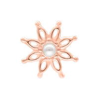 Rosé dorato Push Fit Bloom Attacco con dettaglio di perla su sfondo bianco