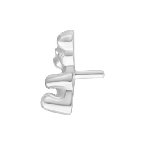 Accessorio piercing Orsetto in Gomma color argento su sfondo bianco