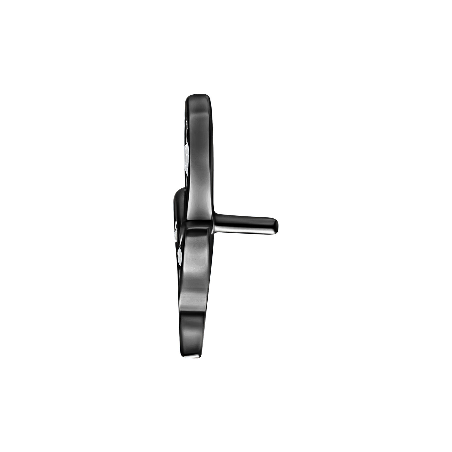 Vista laterale del cristallo nero Push Fit Foglia