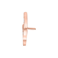 Attacco Push Fit Crystal Leaf oro rosa, vista laterale su sfondo bianco