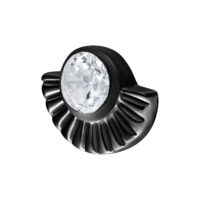 Nero Push Fit Arinna attacco con cristallo chiaro su sfondo bianco