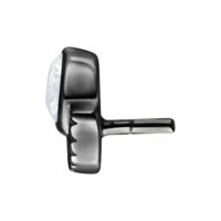 Accessorio Push Fit nero in argento con cristallo, vista laterale