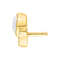 Dorato Push Fit Arinna con cristallo scintillante su sfondo bianco