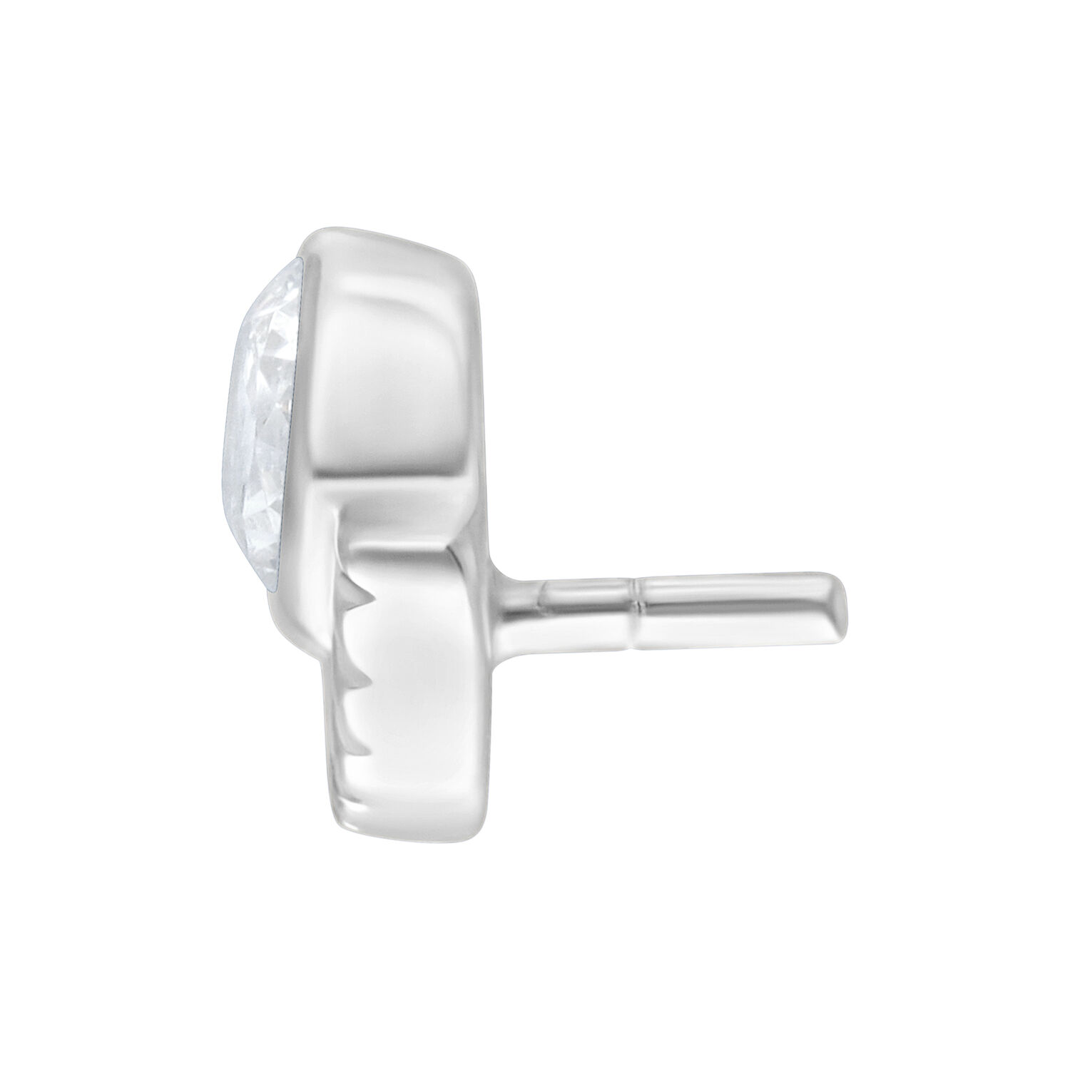 Attacco Push Fit Arinna argento con design piatto su sfondo bianco