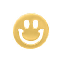 Smiley dorato per Push Fit su sfondo bianco
