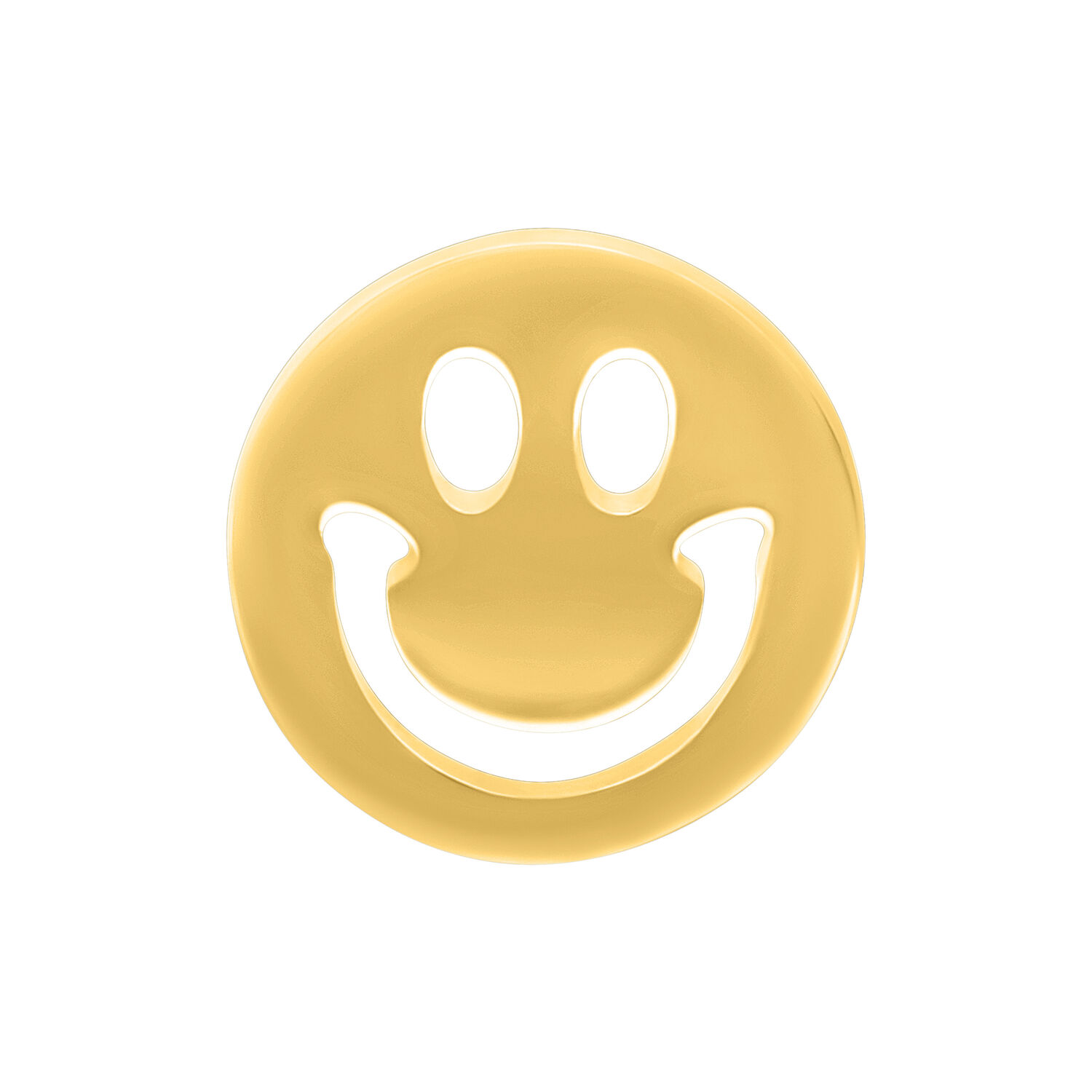 Smiley dorato per Push Fit su sfondo bianco