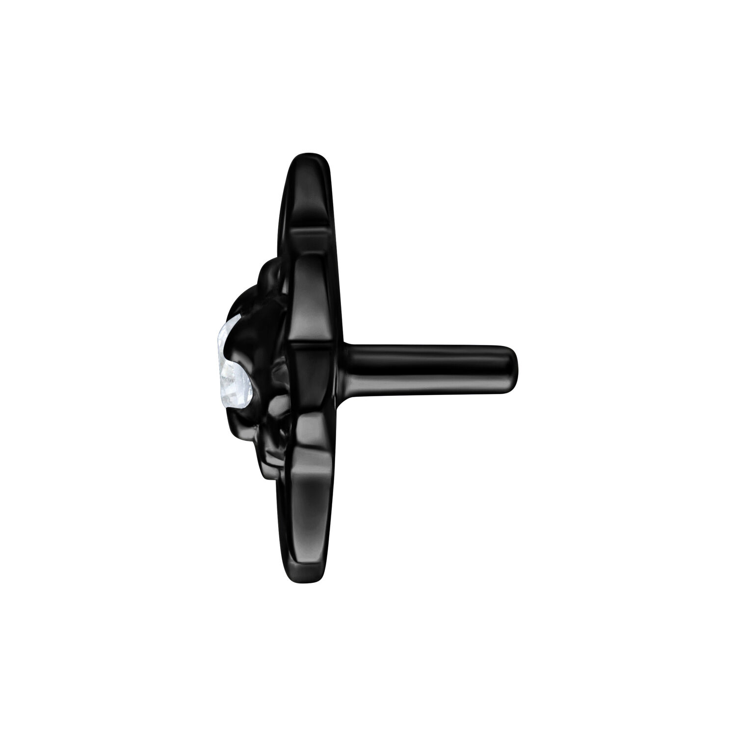 Accessorio Sunflower nero con filettatura Push Fit, vista laterale