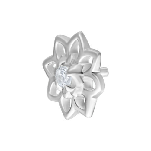 Sole d'Argento con cristallo chiaro su sfondo bianco