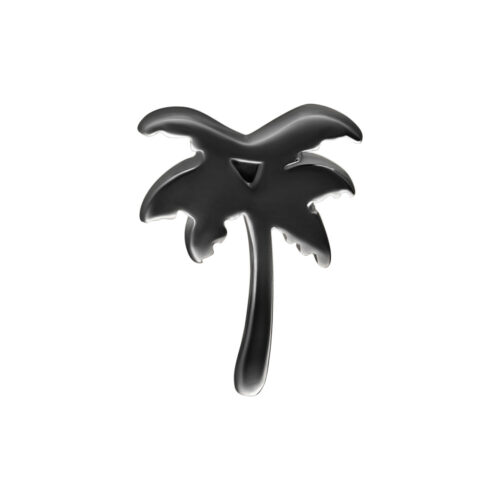Accessorio Palm nero in argento per piercing Push Fit su sfondo bianco