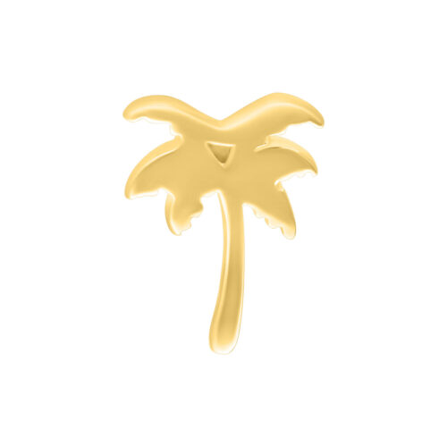 Inserto dorato a forma di palma su sfondo bianco