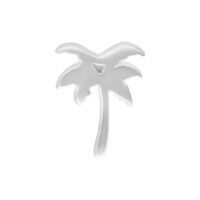 Accessorio Palm color argento per piercing Bioplast su sfondo bianco