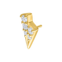 Tricorno dorato Push Fit con cristalli Tricorno dorato Push Fit con cristalli scintillanti su sfondo bianco