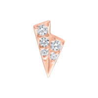 Push Fit in oro rosa a forma di tricorne con cristalli scintillanti su sfondo bianco
