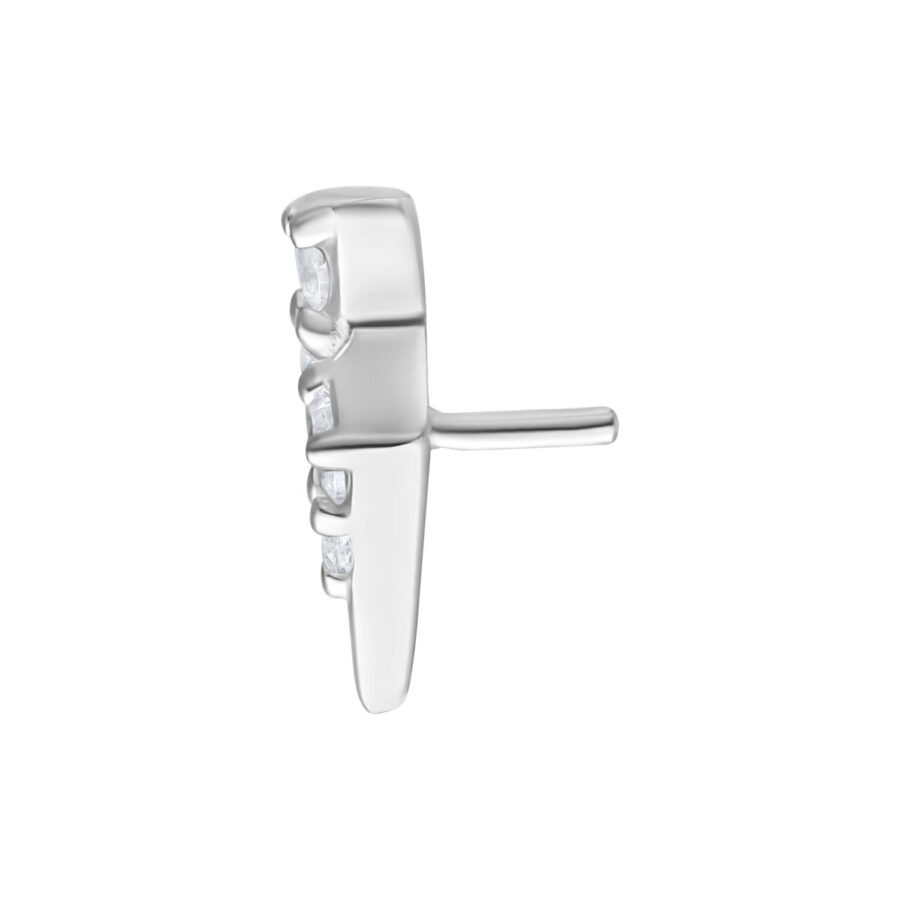 Accessorio Tricorne Push Fit Argento con pietre scintillanti su sfondo bianco