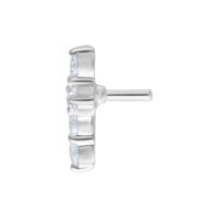 Inserto Crystal Cross in argento per Bioplast con cristalli chiari su sfondo bianco