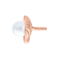 Punta Push Fit in rosé gold con sfera bianca su sfondo bianco