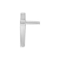 Attacco in argento a forma di croce per piercing Push Fit su sfondo bianco