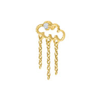 Inserto Cloudy per piercing dorato con catene pendenti e pietra preziosa