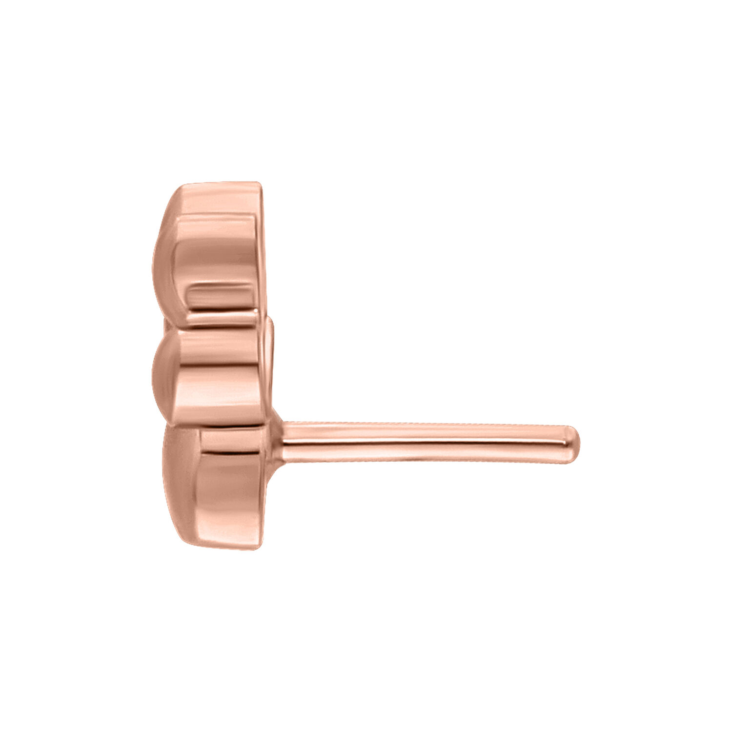 Inserto in rosé dorato a forma di zampa in titanio su sfondo bianco