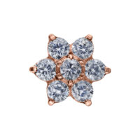 Inserto Push Fit in roségold a forma di fiore con cristalli chiari