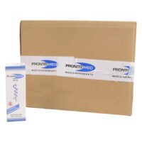 Brauner Karton mit ProntoMed-Logo und ProntoLind Spray daneben