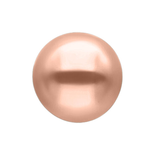 Sfera in acciaio chirurgico oro rosa su sfondo bianco