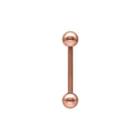 Barbell in oro rosa con filettatura esterna su sfondo bianco