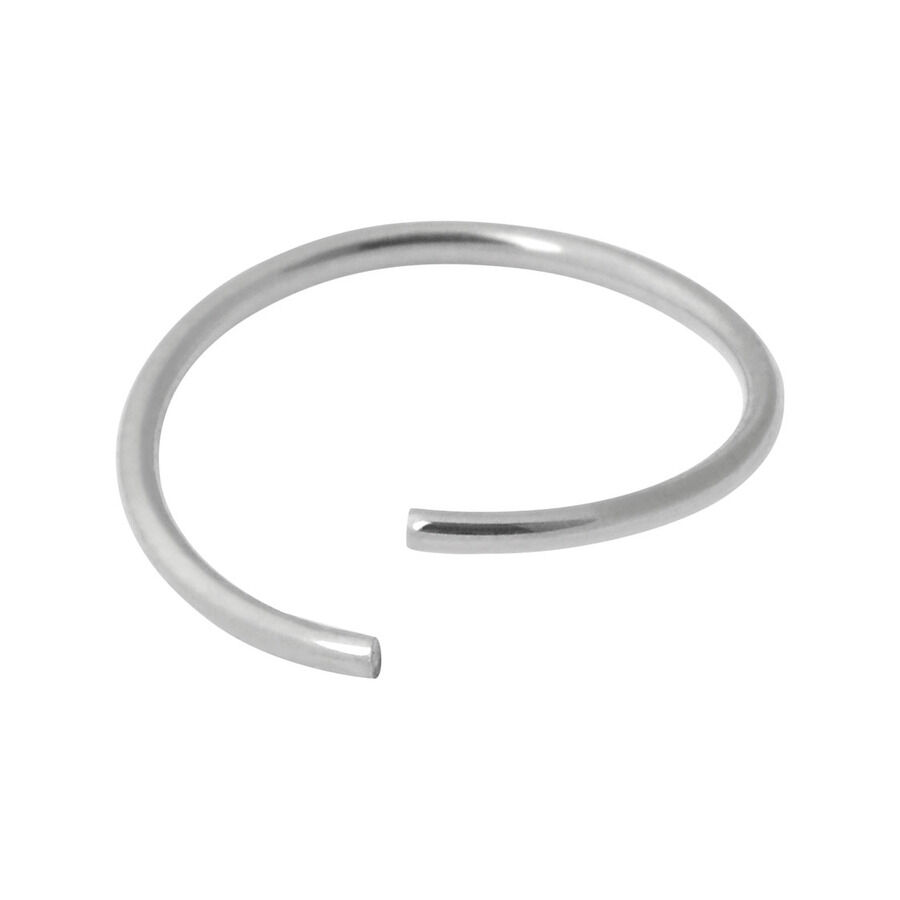 Anello Continuo Argento in acciaio chirurgico 316L su sfondo bianco