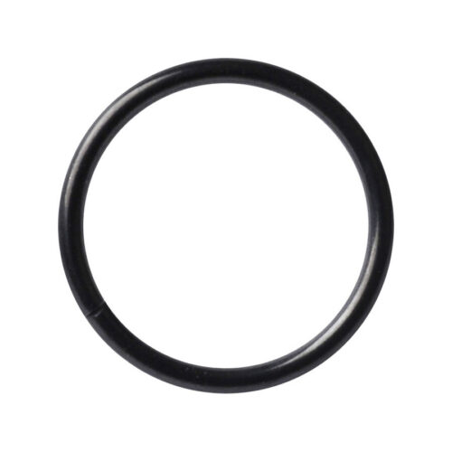 Anello nero senza cuciture in acciaio chirurgico 316L su sfondo bianco