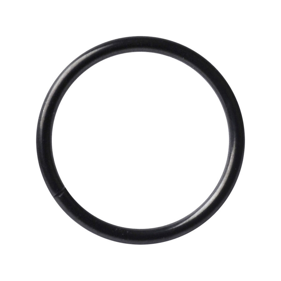 Anello nero senza cuciture in acciaio chirurgico 316L su sfondo bianco