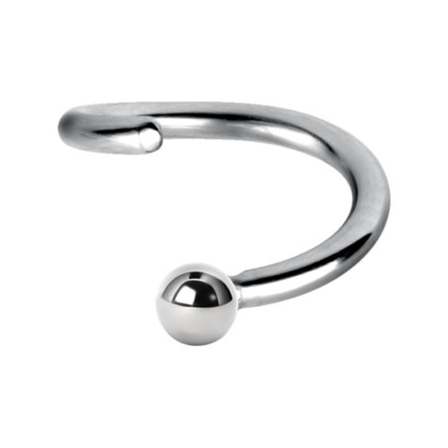 Anello a Sfera Argento in acciaio chirurgico, diametro interno 9 mm, su sfondo bianco