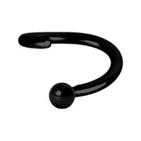 Anello nero Continuous Ball Closure in acciaio chirurgico con chiusura a sfera